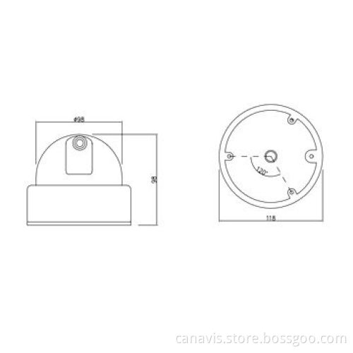 Indoor Dome Camera with Sony 420/520/600/650TVL, 21 Pieces of IR LEDs